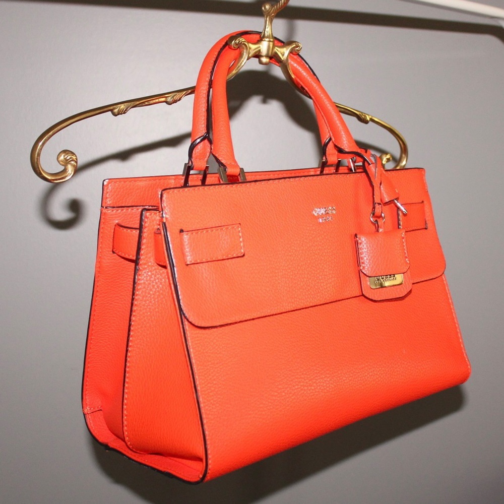 Guess Orange Cate Satchel Purse - Picture 7 of 15